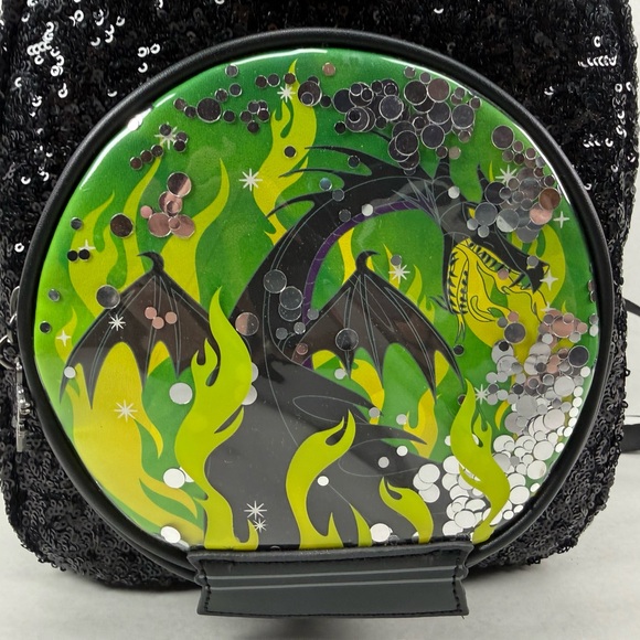 Loungefly Disney Villains Maleficent Dragon Sequin Snow Globe Mini Backpack main image 10